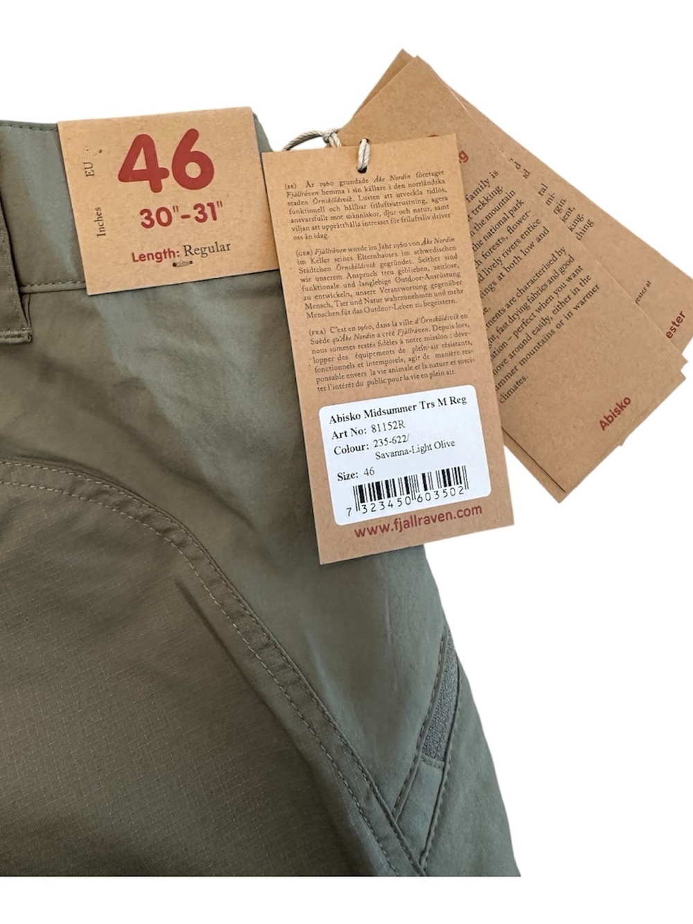 Fjallraven Abisko Midsummer Trousers Pants Mens 30x31 (46) NWT - Picture 7 of 9